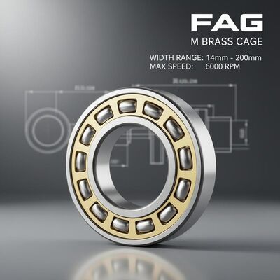 محملات الفولاذ الكروية FAG مع قفص نحاسي M لتطبيقات العمل الثقيل مع نطاق عرض 14mm إلى 200mm وسرعة تصل إلى 6000 دورة في الدقيقة